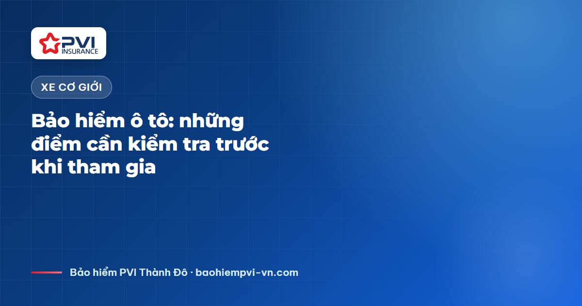 Bảo hiểm ô tô: những điểm cần kiểm tra trước khi tham gia