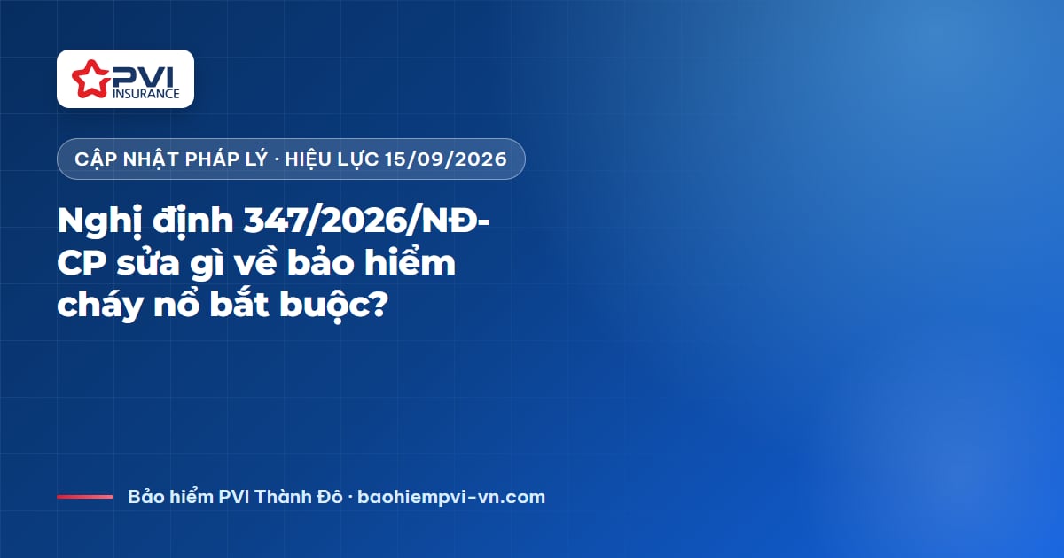 Nghị định 347/2026/NĐ-CP sửa đổi quy định bảo hiểm cháy nổ bắt buộc, hiệu lực 15/09/2026