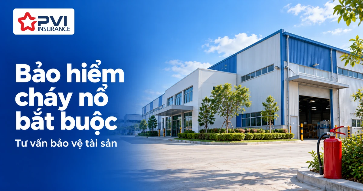 Hình ảnh mô phỏng nhà xưởng, kho hàng có bình chữa cháy đặt trước khu vực bốc xếp